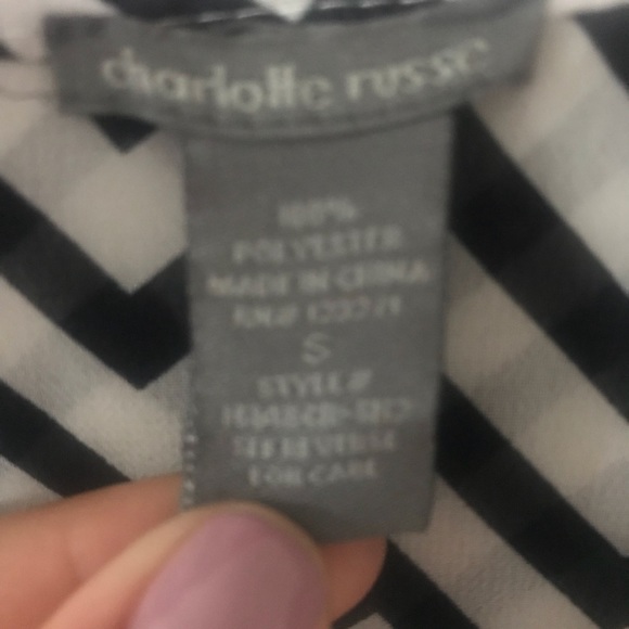 Navy blue chevron blouse - Picture 2 of 2